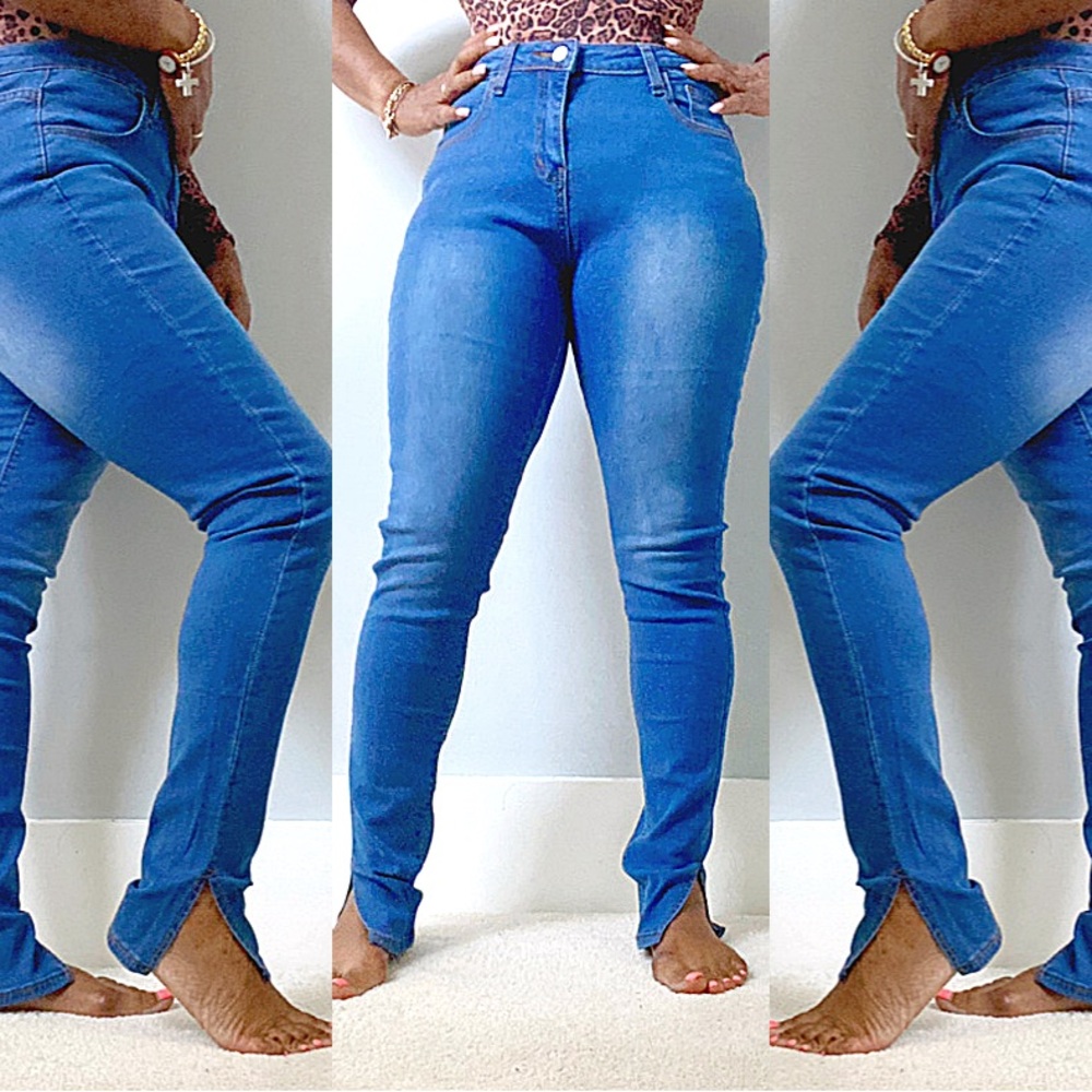 Slit-Ankle Denim Jeans